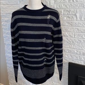 Boohoo man Kenzarro distressed sweater NWT